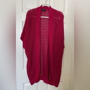 Lane Bryant Magenta Open Weave Cardigan